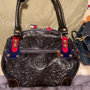 Marino Orlandi black embossed bag